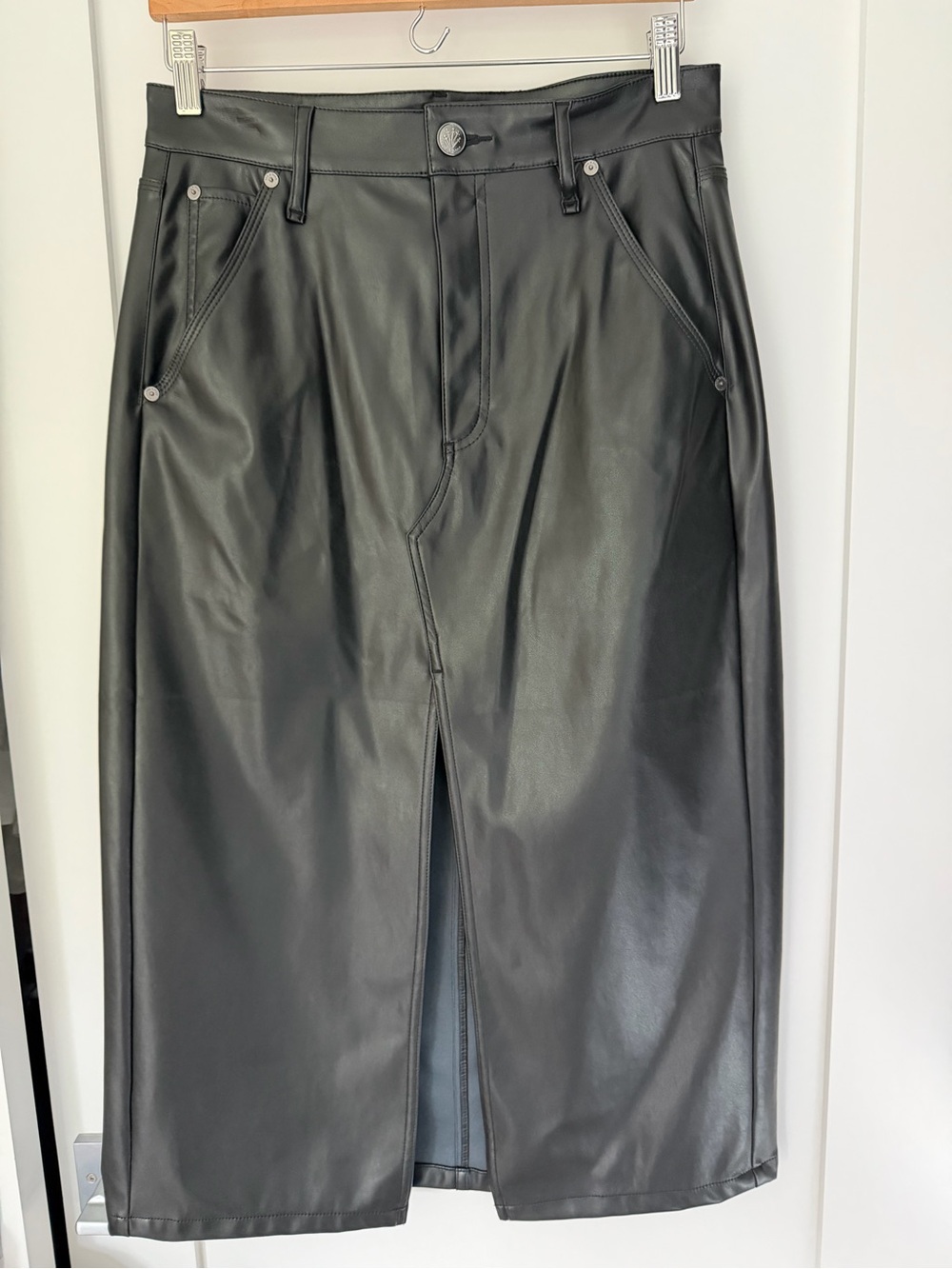 Rag & Bone Sid Faux-Leather Midi Skirt